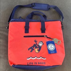 Life Is Good 36 Can Deluxe Insulated Tote Cooler Bag NWT